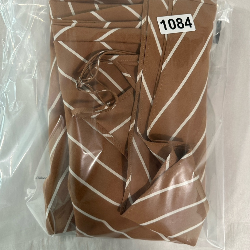 Jenni Kayne Slip Dress Camel Striped Long Small Classic Timeless Feminine - Picture 11 of 11